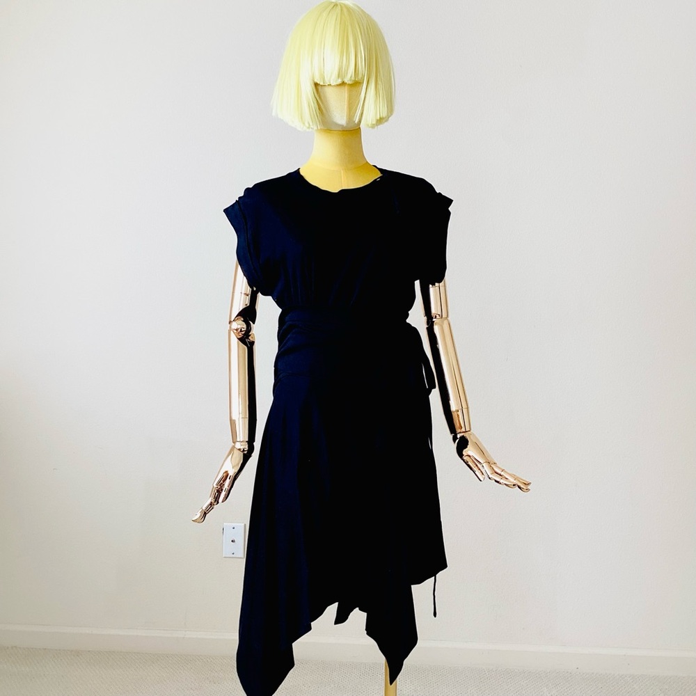 Isabel Marant Loko Black Asymmetrical T shirt Dress SZ 6/38